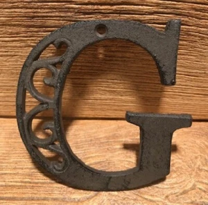Letter "G" Ornate Cast Iron Filigree 4 5/8" tall by 4 5/8" wide Rustic 0557-G - Picture 1 of 24