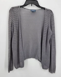 ModCloth Cardigan Sweater Womens Medium Gray Open Front Boho Minimalist - Picture 1 of 9