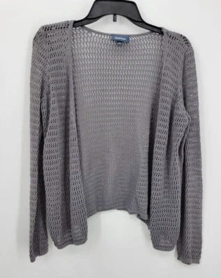 ModCloth Cardigan Sweater Womens Medium Gray Open Front Boho Minimalist - Image 1 of 4