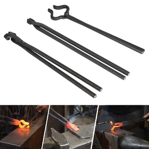 Knife Making Tongs Set Blacksmith Bladesmith Knife Tong Anvil Vise Forge 3 PCS - Picture 1 of 8