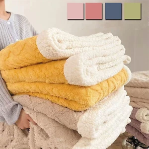 dicke Decke Plüsch Kuscheldecke Winter warm weich Sofa Bett Decken 150x200 Gelb - Bild 1 von 19