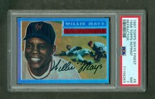 Willie Mays 1997 Finest Reprints #8 1956 Topps Refractor WO/ Coating PSA 7 NM