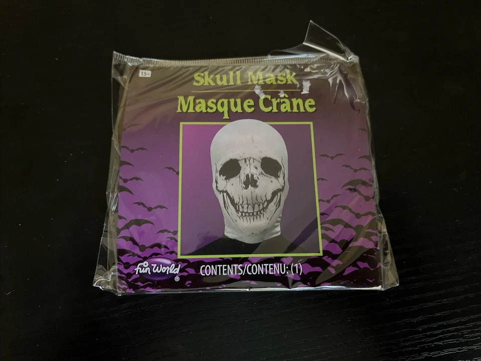 Fun World Halloween Horror Skull Skeleton Stocking Mask, White, One-Size - Image 1 of 2