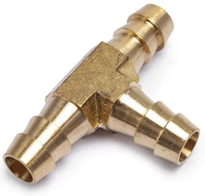 (Ships Fast) 3/8" Hose Barb Brass Tee Fitting - Picture 1 of 2