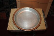 Antique Arts & Crafts Hammered Copper Serving Platter Tray #2 Circular Shape
