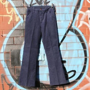 Vintage 70s LEVIS Boot Cut Blue Boys Cord  Flares JEANS   22X24   174 Y - Picture 1 of 7