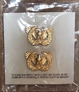 WARRANT OFFICER INSIGNIA, POLISHED BRASS , BRANCH OF SERVICE, 1981 ISSUE, 1 PR - Picture 1 of 2