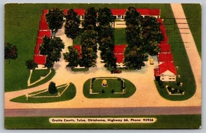 Postcard Grotto Courts Tulsa Oklahoma Highway 66 Phone-95936 VTG c1950 G3 - Picture 1 of 2