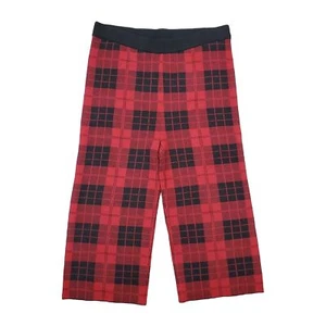 Eloquii karierte Strickhose rot schwarz 14/16 weites Bein Urlaub adrette Akademie - Bild 1 von 11