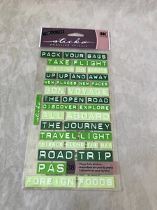 EK Success Sticko Embossed Stickers Label Lingo Travel New in Package - Picture 1 of 2