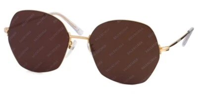Gafas de sol unisex Balenciaga BB0014S 005 doradas redondas marrones no polarizadas 58 mm Foto 1 de 2