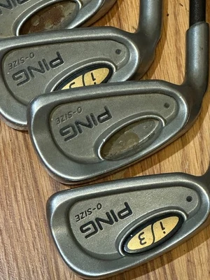 LEFT HANDED PING i3 iron set 4,6,7,8,9,W,S MISSING 5! black dot Ping B50 reg fle - Image 1 of 4