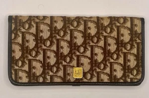 Christian Dior Auth Trotter Pattern Cotton Canvas Bifold Wallet 0J130050n - Picture 1 of 12