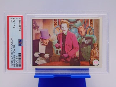 1966 Topps DC Batman Color Card #44 Penguin Joker Riddler PSA Graded EX-MT 6 SEE - Image 1 of 3