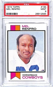 1973 Topps #185 Mel Renfro Dallas Cowboys Football Card PSA 9 MINT ID:46150 - Picture 1 of 2