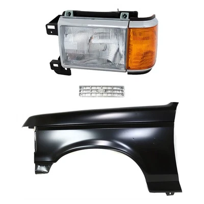 Fender Kit For 89-91 Ford F-150 F-250 Primed Left With Chrome Trim Headlight Foto 1 de 4