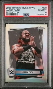 2025 Topps Chrome WWE Jacob Fatu Silver Refractor PSA 10 Gem Mint Pop 1 - Imagen 1 de 2