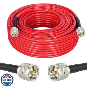 MOOKEERF RG8X Cavo Coassiale 100ft,Cavo Coassiale CB,UHF PL259 Maschio a Maschio Basso Lo - Foto 1 di 5