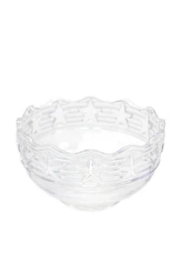 Tiffany & Co Crystal Scalloped Trim Stars and Striped Candy Bowl Clear - Picture 1 of 5