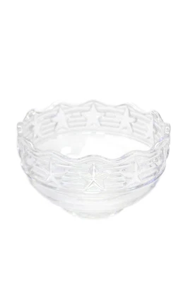 Tiffany & Co Crystal Scalloped Trim Stars and Striped Candy Bowl Clear - Image 1 of 4