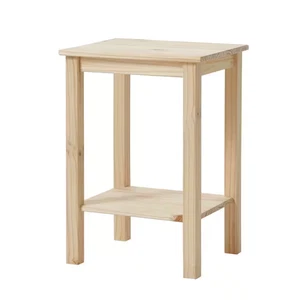 Unfinished Basic Natural Pine Wood End Table (15 In.) - Picture 1 of 5