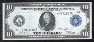 FR. 904 1914 $10 FRN FEDERAL RESERVE NOTE BOSTON, MA ABOUT UNCIRCULATED (B) - Picture 1 of 2