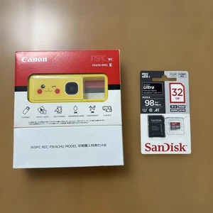 RARE【TOP Mint】 Canon iNSPiC REC FV-100 Pikachu Model Pokémon Digital Toy Camera - Picture 1 of 2
