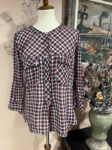 Isabel Marant Etoile Plaid Cotton Shirt Top Size 1 S Flaws - Picture 1 of 17