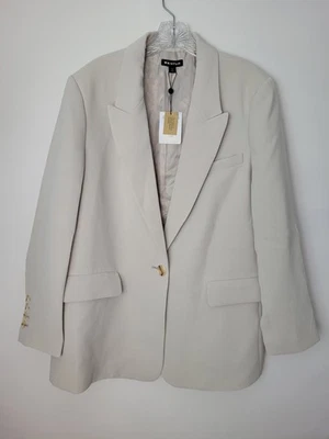 Chaqueta Blazer Whistles Nuevo con Etiquetas Crepe Boyfriend EE. UU. 12 Neutral Precio de venta sugerido por el fabricante $359 Foto 1 de 4