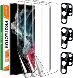 MBZBK [3+3 Pack for Samsung Galaxy S22 Ultra 5G Screen Protector [Not Glass], 3 - Photo 1 sur 8