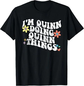 Retro Groovy Im QUINN Doing QUINN Things Funny Mother's Day T-Shirt Hoodie - Picture 1 of 16