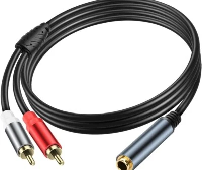 JSADZKJ6.35mm to 2 RCA Cable 1/4 Inch TRS Mono Female to 2 RCA Male Audio B13 - Image 1 of 4