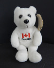 Creature Comforts Plush Toys * White Polar Bear Bean Bag Plush W/Canadian Flag