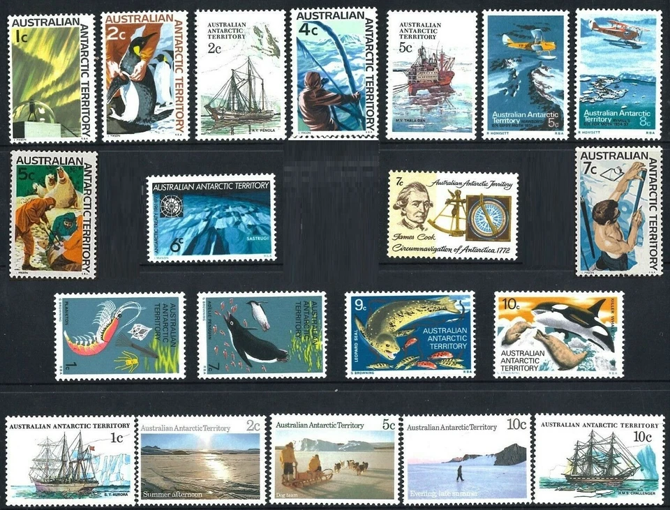 1966-1981 Australian MNH Antarctica Set of 20x [1c-10c] Low Denomination Stamps - Image 1 of 1