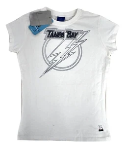 Reebok Womens NHL Tampa Bay Lightning Dazzle Fitted White Shirt NWT L - Picture 1 of 1