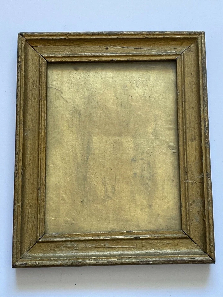 Ancien cadre rectangulaire en bois doré - A suspendre - Vintage - Photo 1/2