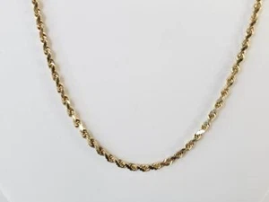 18" 14K Yellow Gold Solid Rope Chain Necklace 8.25G (AM1085107) - Picture 1 of 8