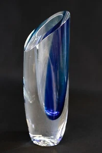 Kosta Boda GORAN WARFF Signed SEASIDE SERIES Art Deco Crystal Vase (CHS) - Picture 1 of 11
