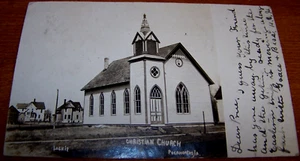 Antique 1908 RPPC Chjristian Church Pocahontas Iowa - Picture 1 of 1