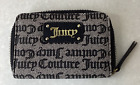Juicy Couture Gothic Logo Black Tan Zip Around Wallet Gold Y2K