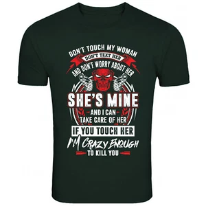 Camiseta She's Mine I'm Crazy Enough Skull Camiseta Divertida Hombres Mujeres Unisex Camiseta - Imagen 1 de 1