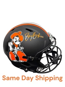 BARRY SANDERS SIGNED AUTOGRAPHED OSU COWBOYS FULL SIZE HELMET BECKETT LIONS - Picture 1 of 6