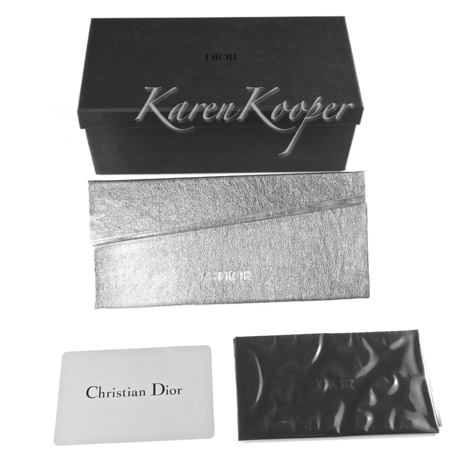 CHRISTIAN DIOR SUNGLASSES SILVER CASE CLOTH EYEGLASSES GLASSES CARD BOX NEW