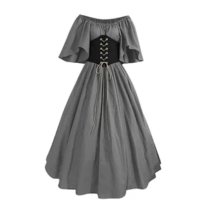 Womens Renaissance Faire Dresses Medieval Irish Traditional plus Size Dresses Ru - Picture 1 of 12