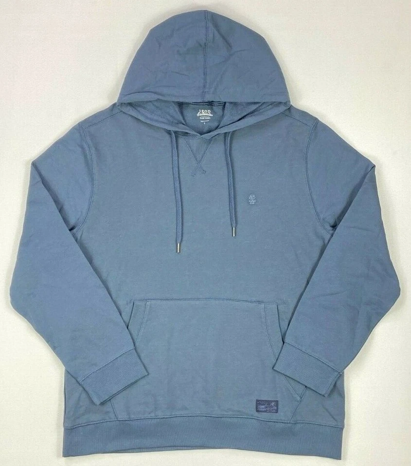 全新 男式 IZOD 咸水 宽鬆 经典 轻便 毛圈 棉连帽衫 — 第 1/1 张图片
