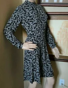 H&M Women's Secretary Black Dress High Neck Holiday Gift sz XS NWT - Picture 1 of 7