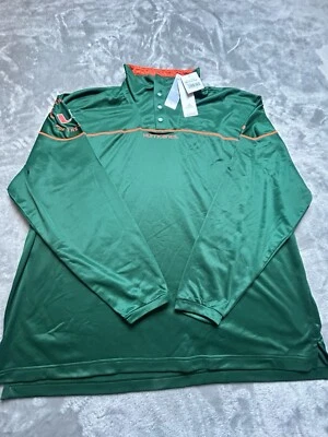 ¡NUEVO CON ETIQUETAS! Top con botones verde Miami Hurricanes 2XL para hombre Foto 1 de 4