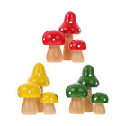  3 Sets Spielzeuge Ornament Simulierter Pilz Wooden Mushroom Ornaments Haushalt