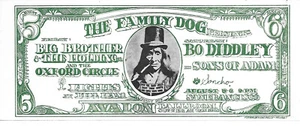 FD 19 Janis Joplin con Gran Hermano y Bo Diddley 1966 Billete - Imagen 1 de 2