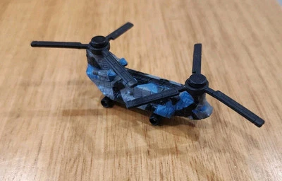 Vintage Galoob Micro Machines Chinook CH-47 Military Helicopter  Blue Black Camo - Image 1 of 4